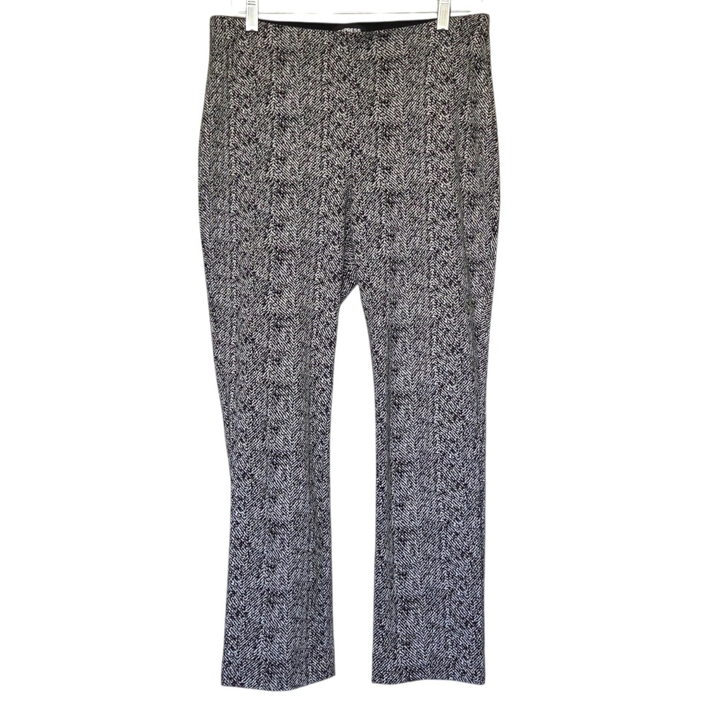 Express Cropped Skinny High Rise Pants Herringbone Office Stretch Womens Medium